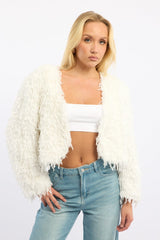 White Faux Fur Jacket