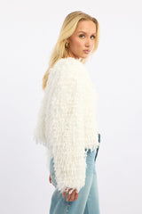 White Faux Fur Jacket