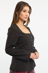 Black Fitted Blazer Jacket