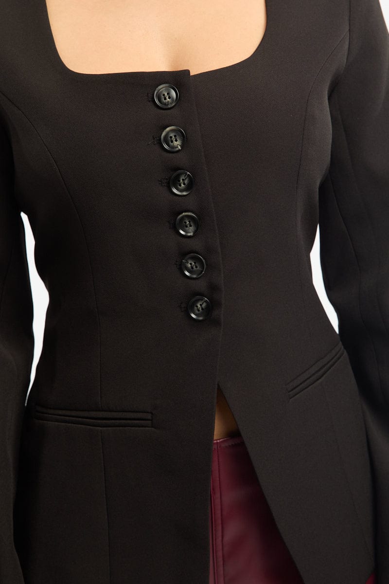 Black Fitted Blazer Jacket