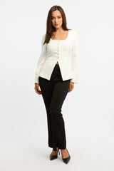 White Fitted Blazer Jacket
