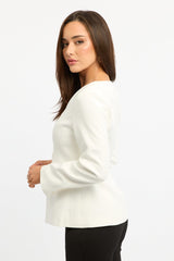 White Fitted Blazer Jacket