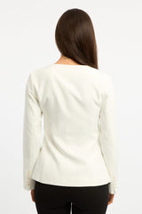 White Fitted Blazer Jacket