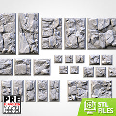 Stony Square Bases | 20mm | 25mm | 40mm | Txarli Factory | Magnetizable Scenic Textured Square