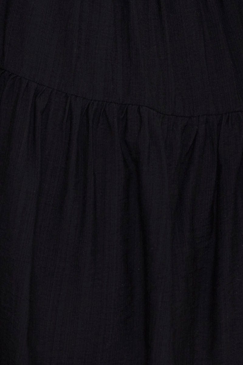 Black Fit And Flare Dress Short Sleeve Open Back