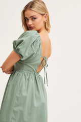 Green Mini Dress Short Sleeve