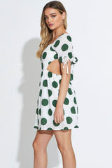 Polka Dot Mini Dress Short Sleeve