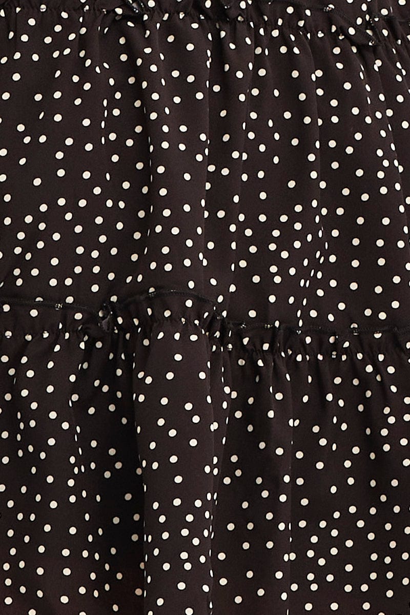 Polka Dot Skater Dress Mini V Neck Sleeveless
