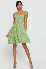 Print A Line Dress Mini