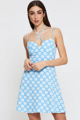 Floral Print Mini Dress Sleeveless