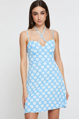 Floral Print Mini Dress Sleeveless