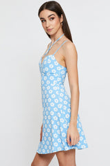 Floral Print Mini Dress Sleeveless