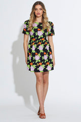Print Mini Dress Short Sleeve