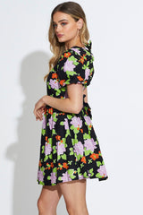 Print Mini Dress Short Sleeve