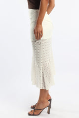 White Lace Midi Skirt