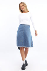 Denim Midi Denim Skirt