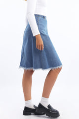 Denim Midi Denim Skirt