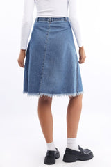 Denim Midi Denim Skirt