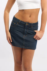 Denim Mini Skirt Mid Rise Regular Fit