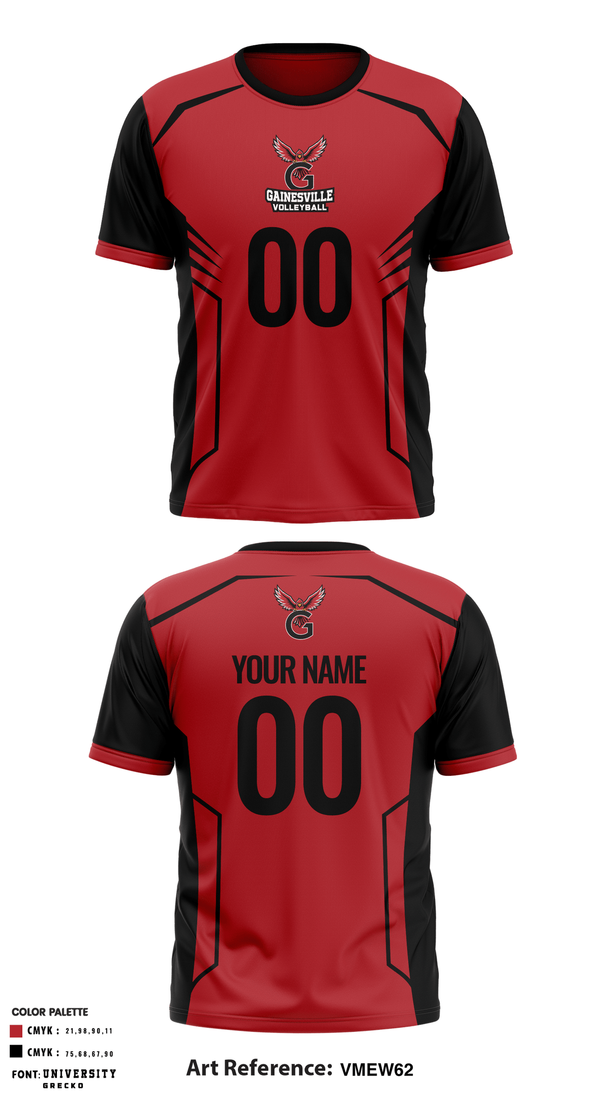 Short Sleeve Performance Shirt, Gainesville High School Volleyball, Men's Volleyball, Teamtime, Team time, sublimation, custom sports apparel, team uniforms, spirit wear, spiritwear, sports uniforms, custom shirts, team store, custom team store, fundraiser sports, apparel fundraiser