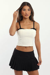 White Cami Bandeau Sleeveless Sweetheart Neckline