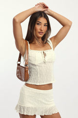 Yellow Textured Top Sweetheart Neckline Satin Contrast