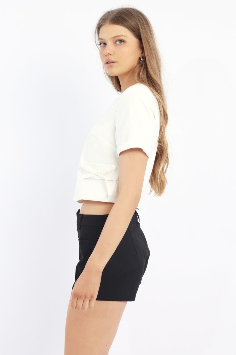 White Tailored Button Up Top